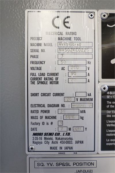 CNC Auction - MORI SEIKI - NVX 5100 / 40